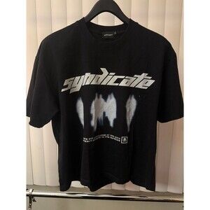 Men’s HypeDept “Syndicate” Cropped Style Black Shirt Size Medium